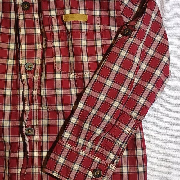 Hope & Henry / Long Sleeve Shirt / Kids Boys / Size XXS / Red Plaid / Button Dow - Picture 5 of 6